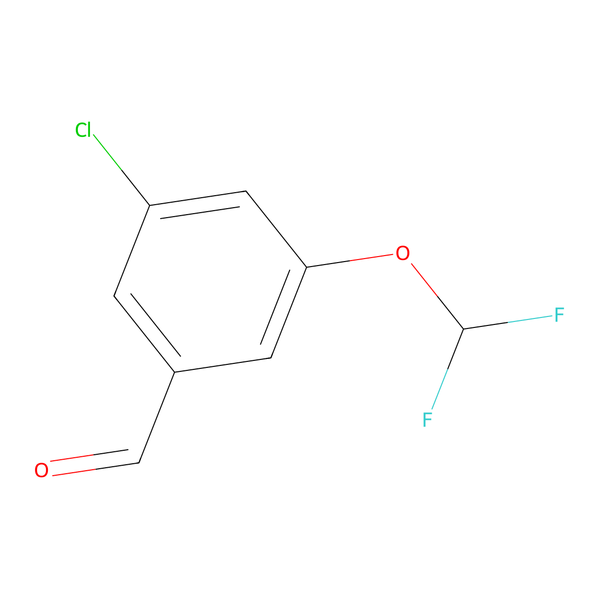 3-Chloro-5-(difluoromethoxy)benzaldehyde molecular structure, CAS 433940-20-6