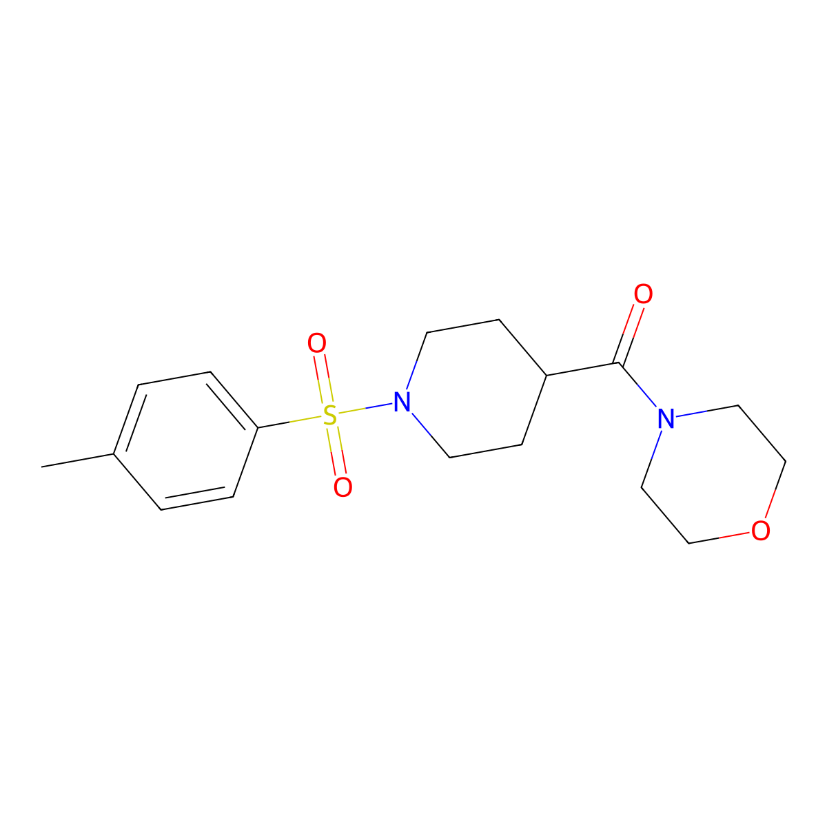 {1-[(4-Methylphenyl)sulfonyl]-4-piperidinyl}(morpholino)methanone molecular structure, CAS 433941-29-8