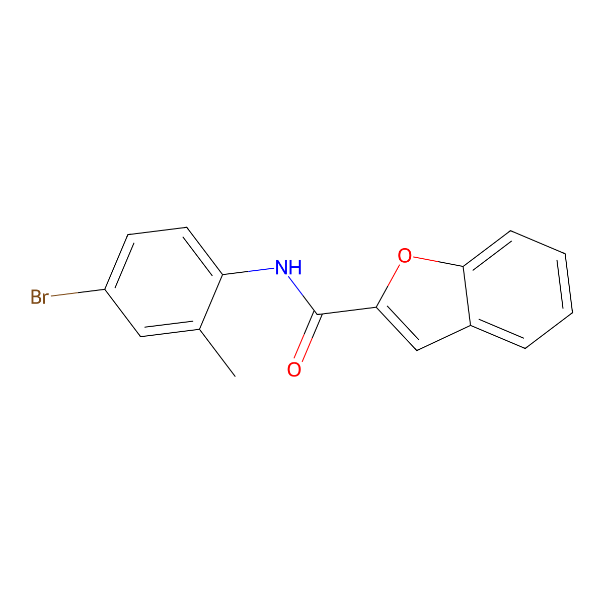 N-(4-bromo-2-methylphenyl)-1-benzofuran-2-carboxamide molecular structure, CAS 433941-31-2