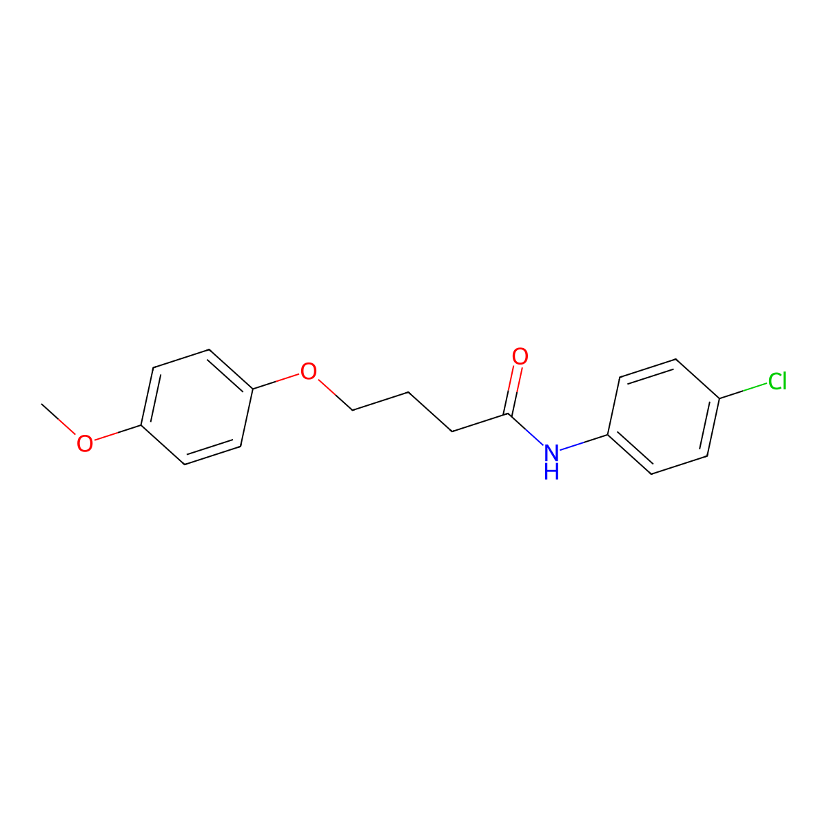 N-(4-chlorophenyl)-4-(4-methoxyphenoxy)butanamide molecular structure, CAS 433941-35-6