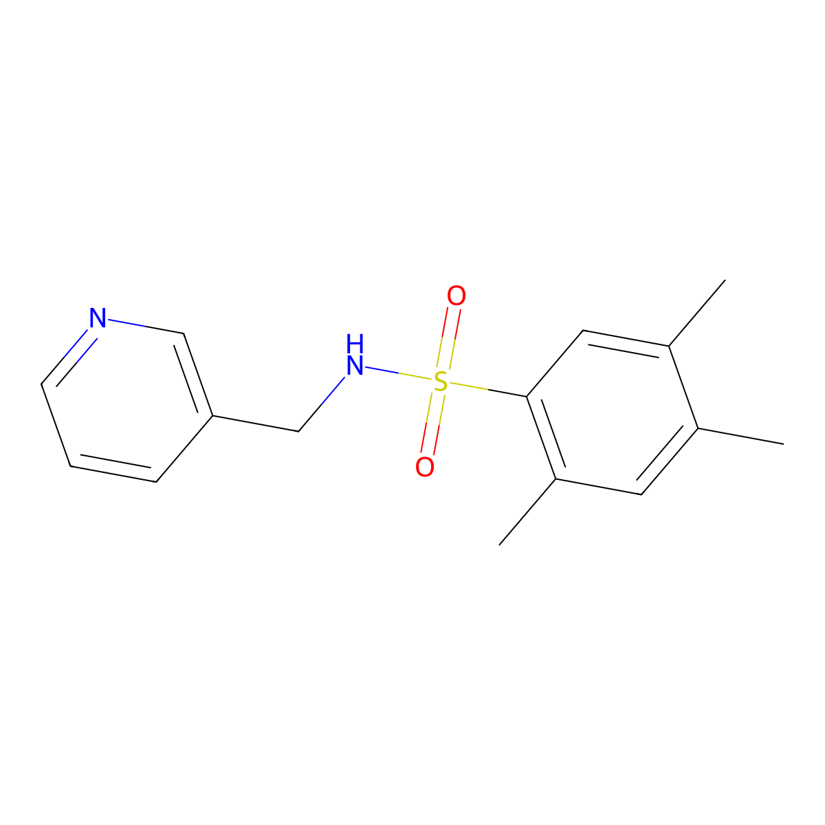 2,4,5-Trimethyl-N-pyridin-3-ylmethyl-benzenesulfonamide molecular structure, CAS 433941-39-0