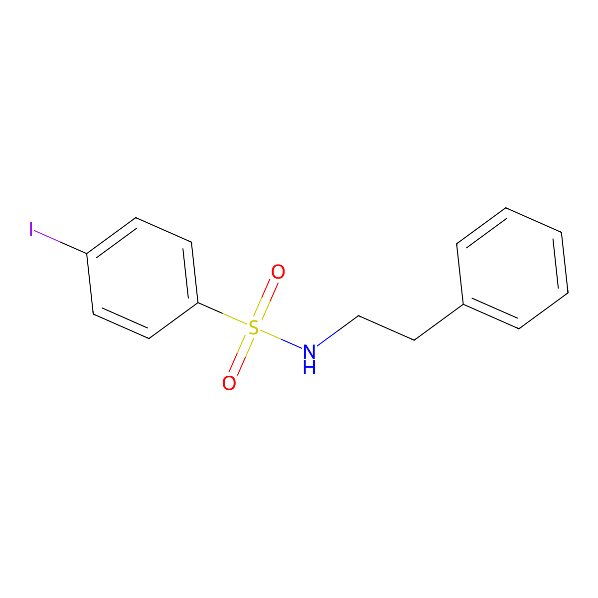 4-iodo-N-(2-phenylethyl)benzenesulfonamide molecular structure, CAS 433941-40-3