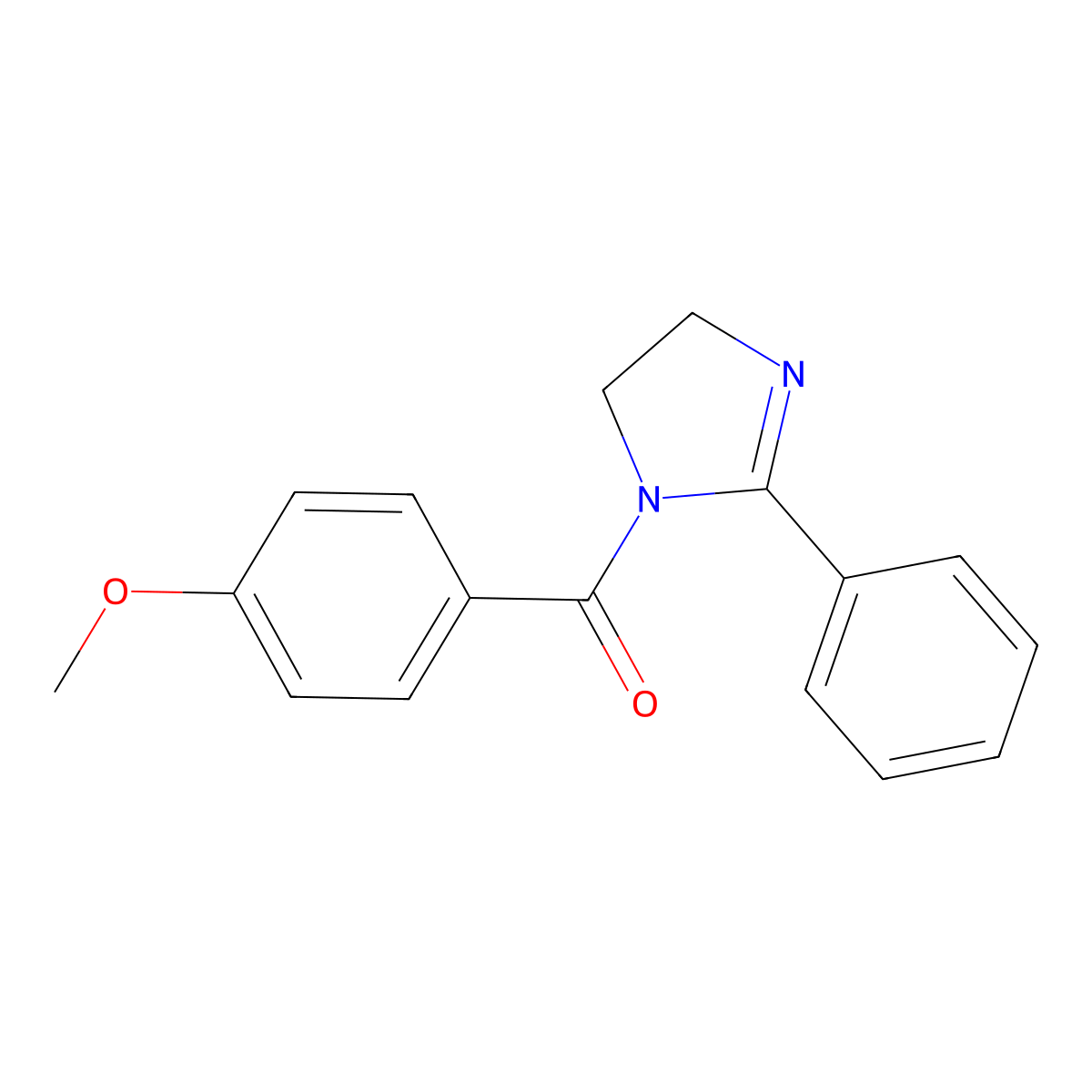 (4-methoxyphenyl)(2-phenyl-4,5-dihydro-1H-imidazol-1-yl)methanone molecular structure, CAS 433941-44-7
