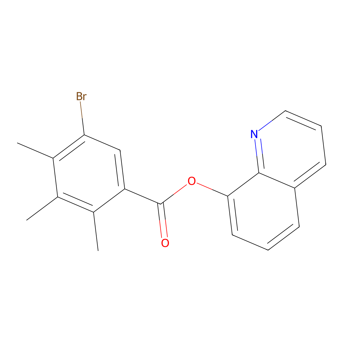 Quinolin-8-yl 5-bromo-2,3,4-trimethylbenzoate molecular structure, CAS 433941-47-0