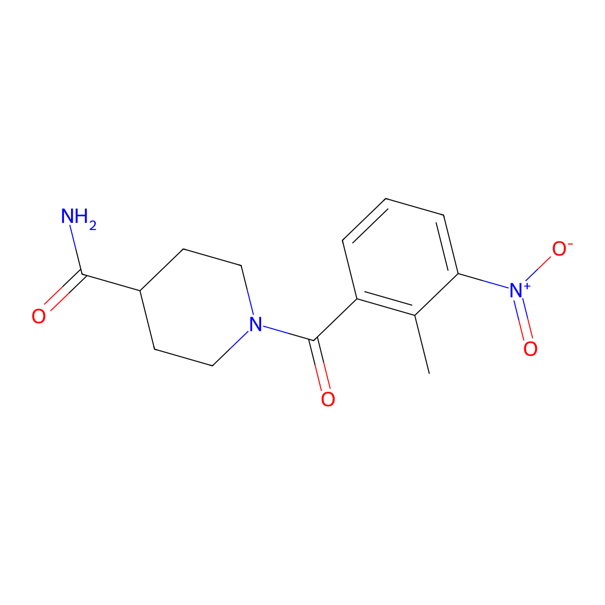 1-(2-Methyl-3-nitrobenzoyl)piperidine-4-carboxamide molecular structure, CAS 433941-58-3