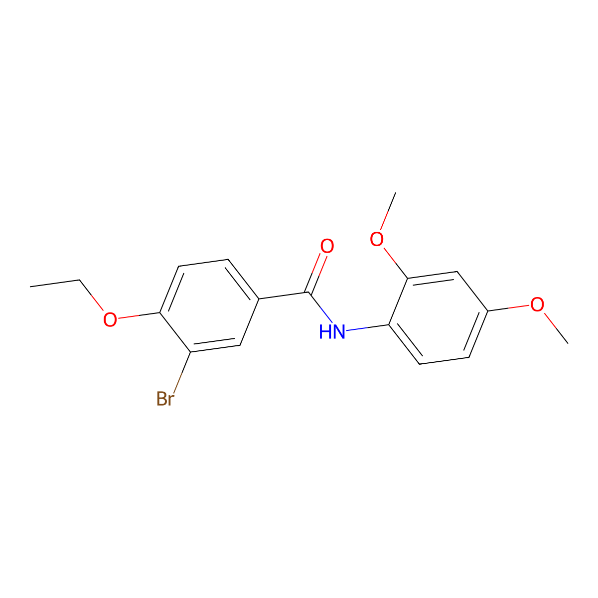 3-bromo-N-(2,4-dimethoxyphenyl)-4-ethoxybenzamide molecular structure, CAS 433941-72-1