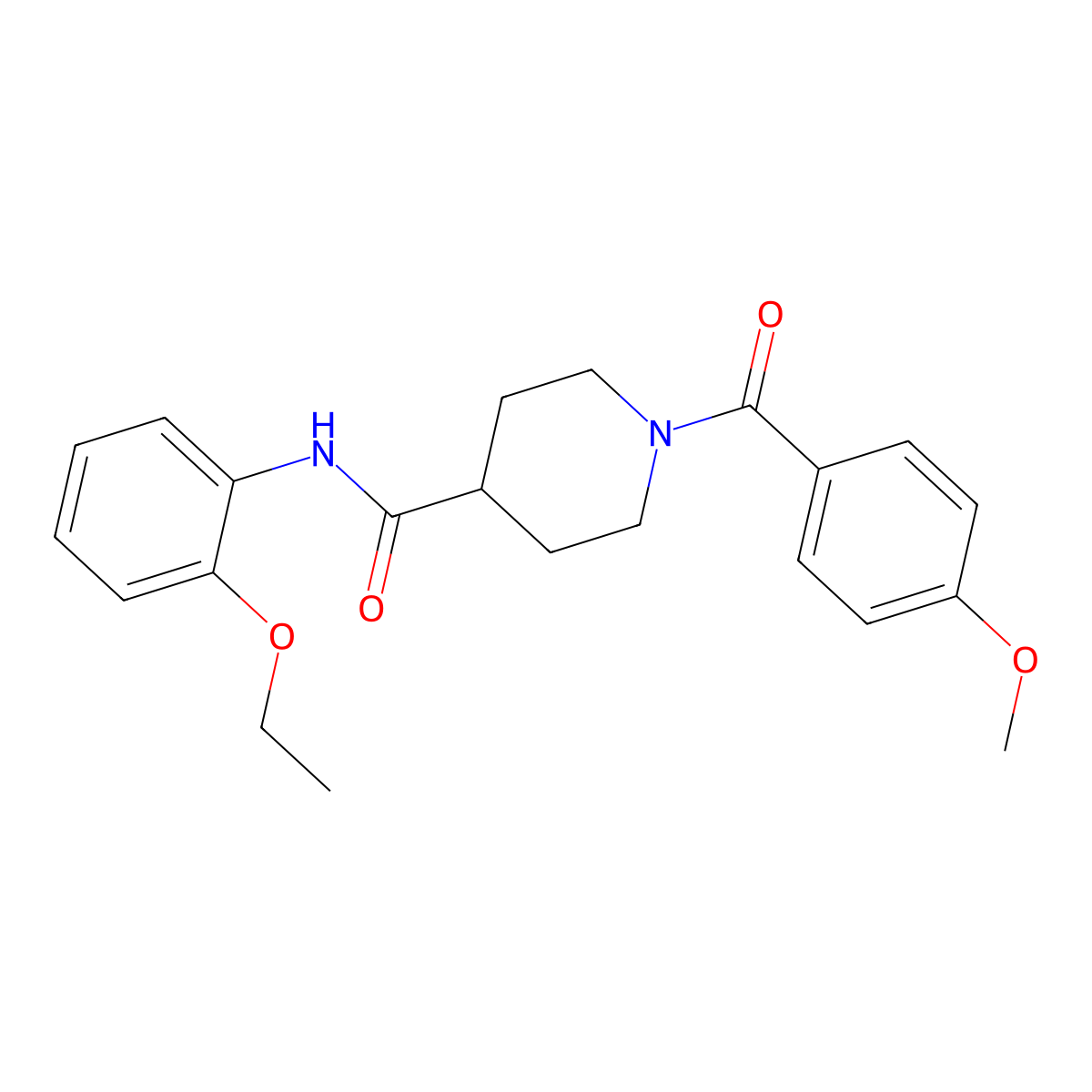 N-(2-ethoxyphenyl)-1-(4-methoxybenzoyl)piperidine-4-carboxamide molecular structure, CAS 433941-73-2