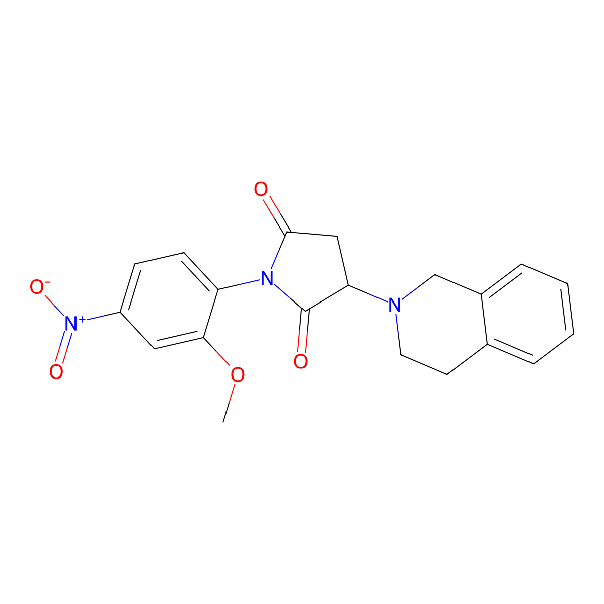 3-(3,4-dihydroisoquinolin-2(1H)-yl)-1-(2-methoxy-4-nitrophenyl)pyrrolidine-2,5-dione molecular structure, CAS 433941-85-6
