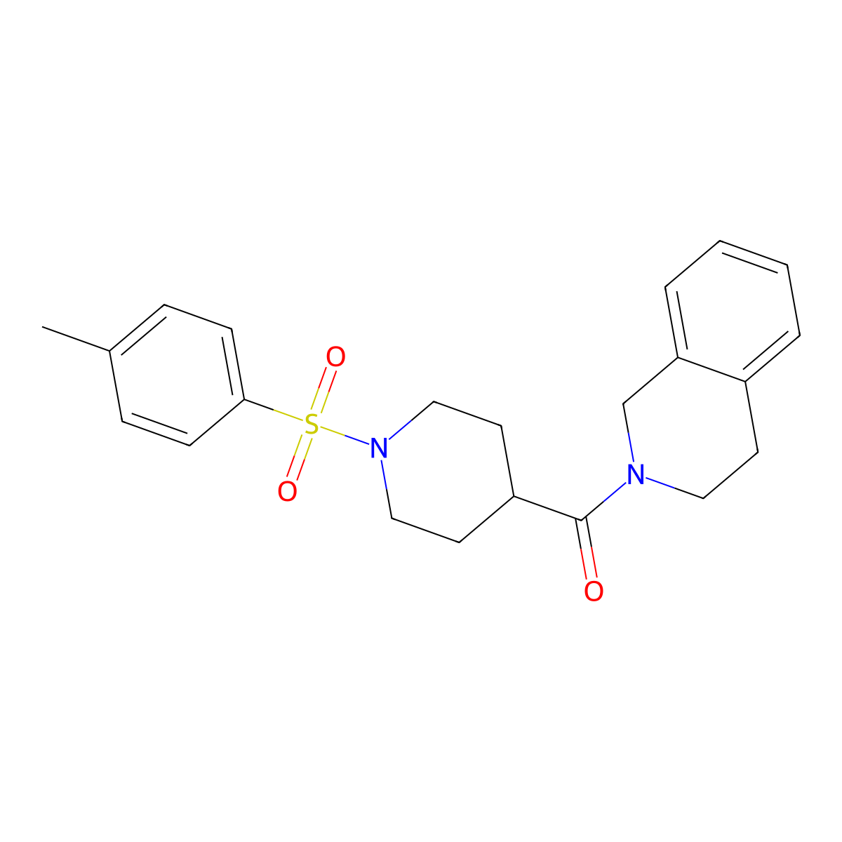 3,4-dihydro-1H-isoquinolin-2-yl-[1-(4-methylphenyl)sulfonylpiperidin-4-yl]methanone molecular structure, CAS 433941-89-0