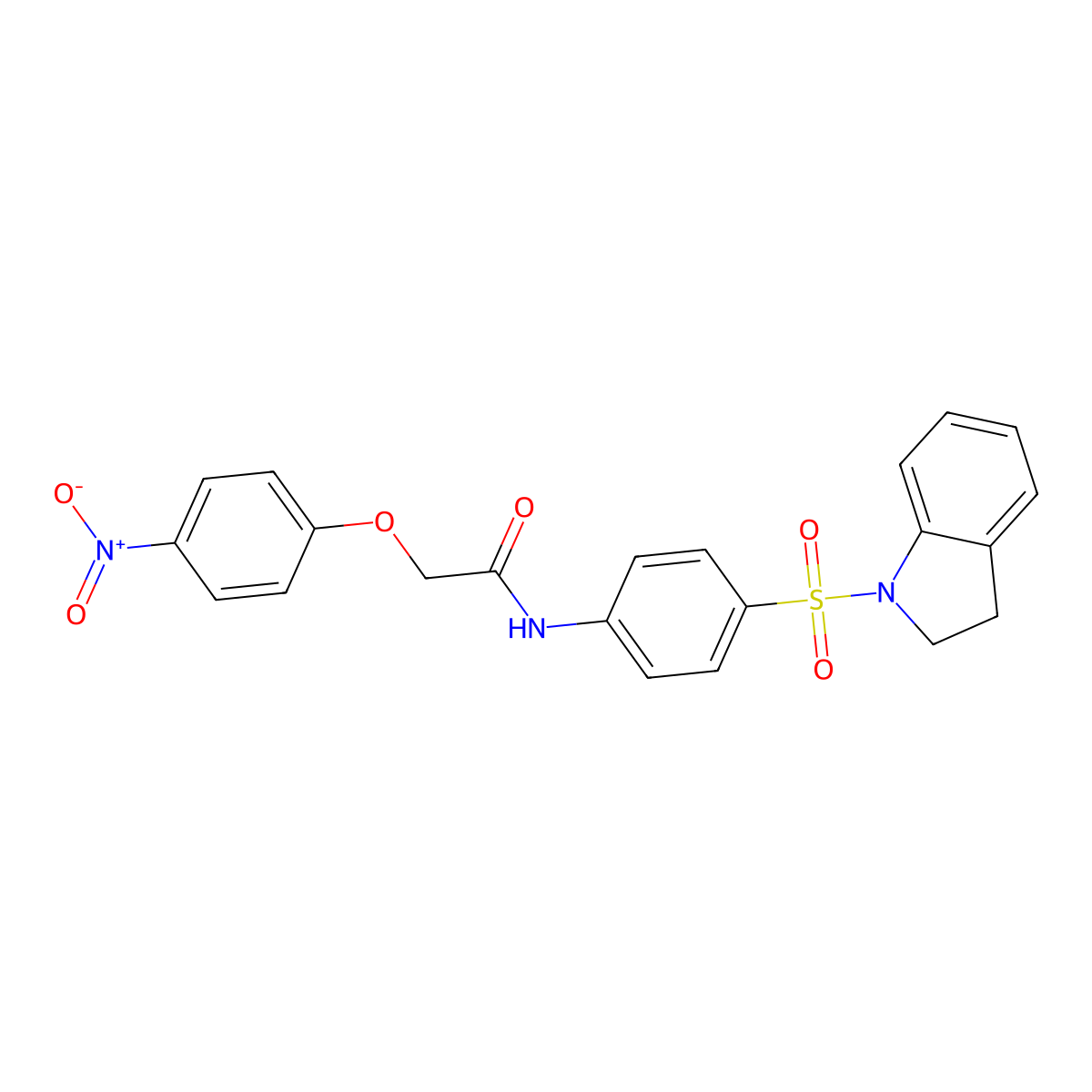 N-[4-(2,3-dihydro-1H-indol-1-ylsulfonyl)phenyl]-2-(4-nitrophenoxy)acetamide molecular structure, CAS 433941-90-3