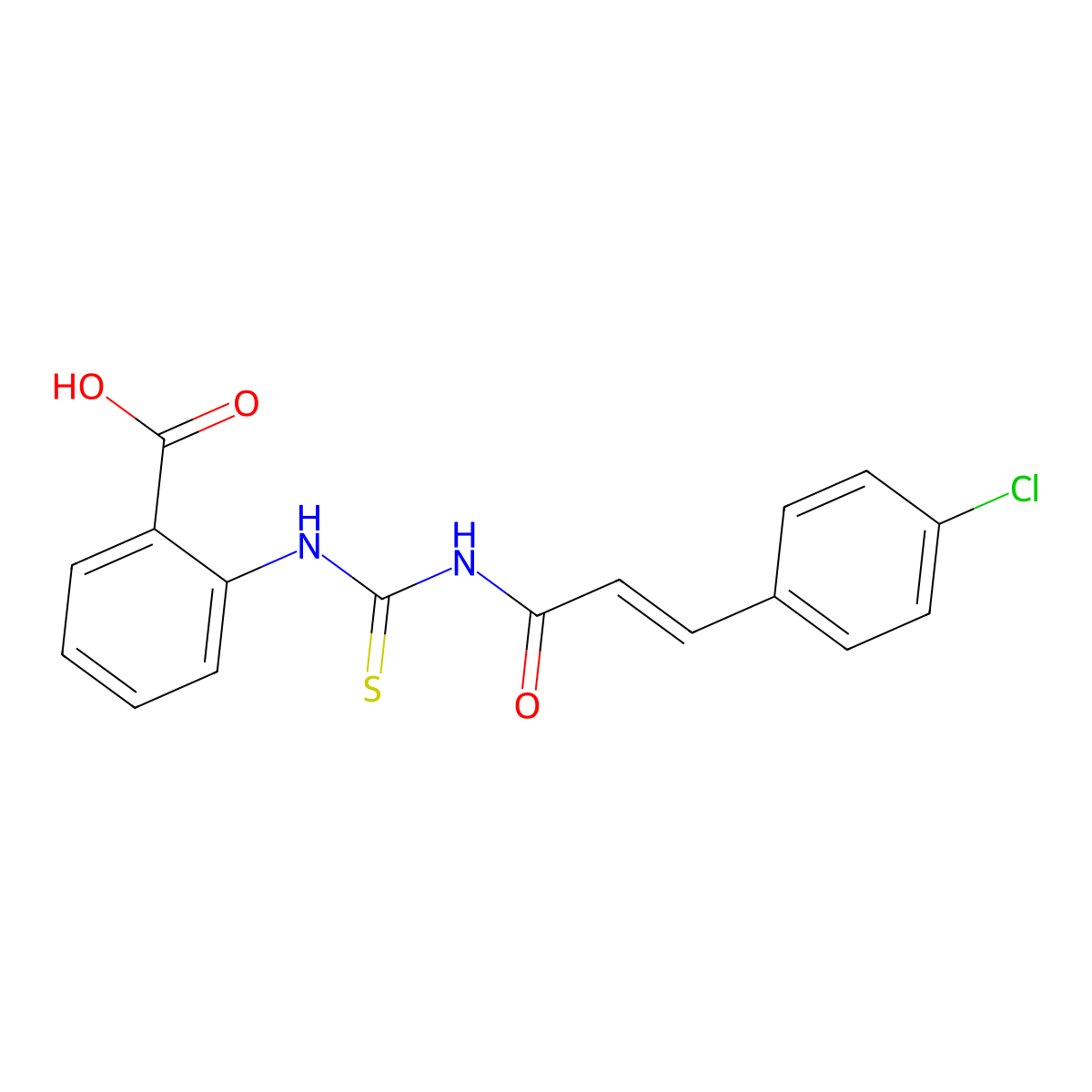 2-[3-(4-Chlorophenyl)prop-2-enoylcarbamothioylamino]benzoic acid molecular structure, CAS 433941-98-1