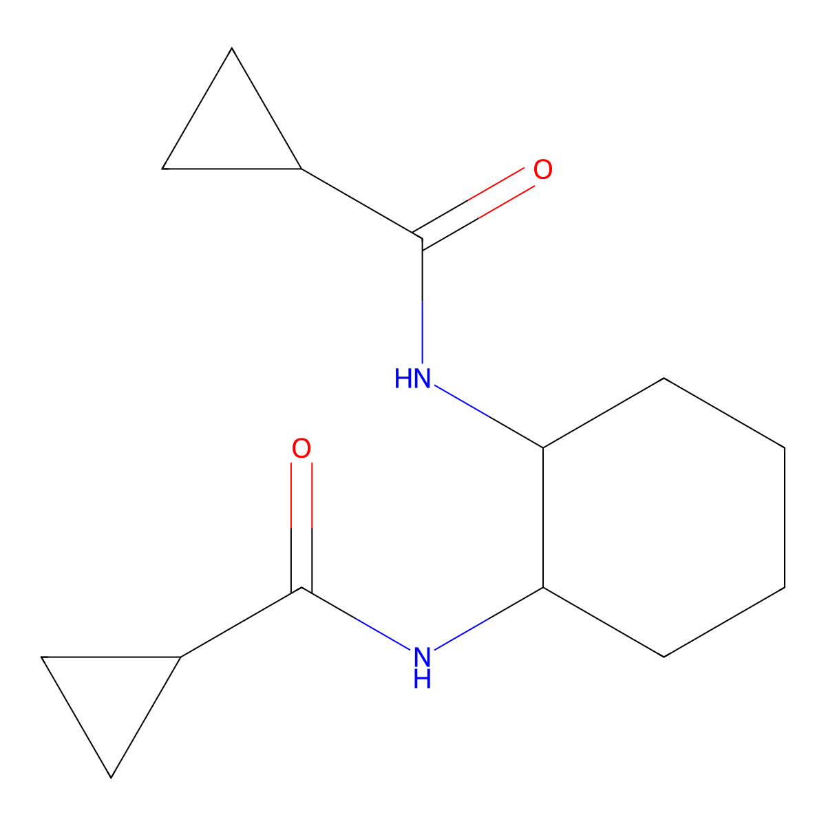 N-[2-(cyclopropanecarbonylamino)cyclohexyl]cyclopropanecarboxamide molecular structure, CAS 433942-03-1