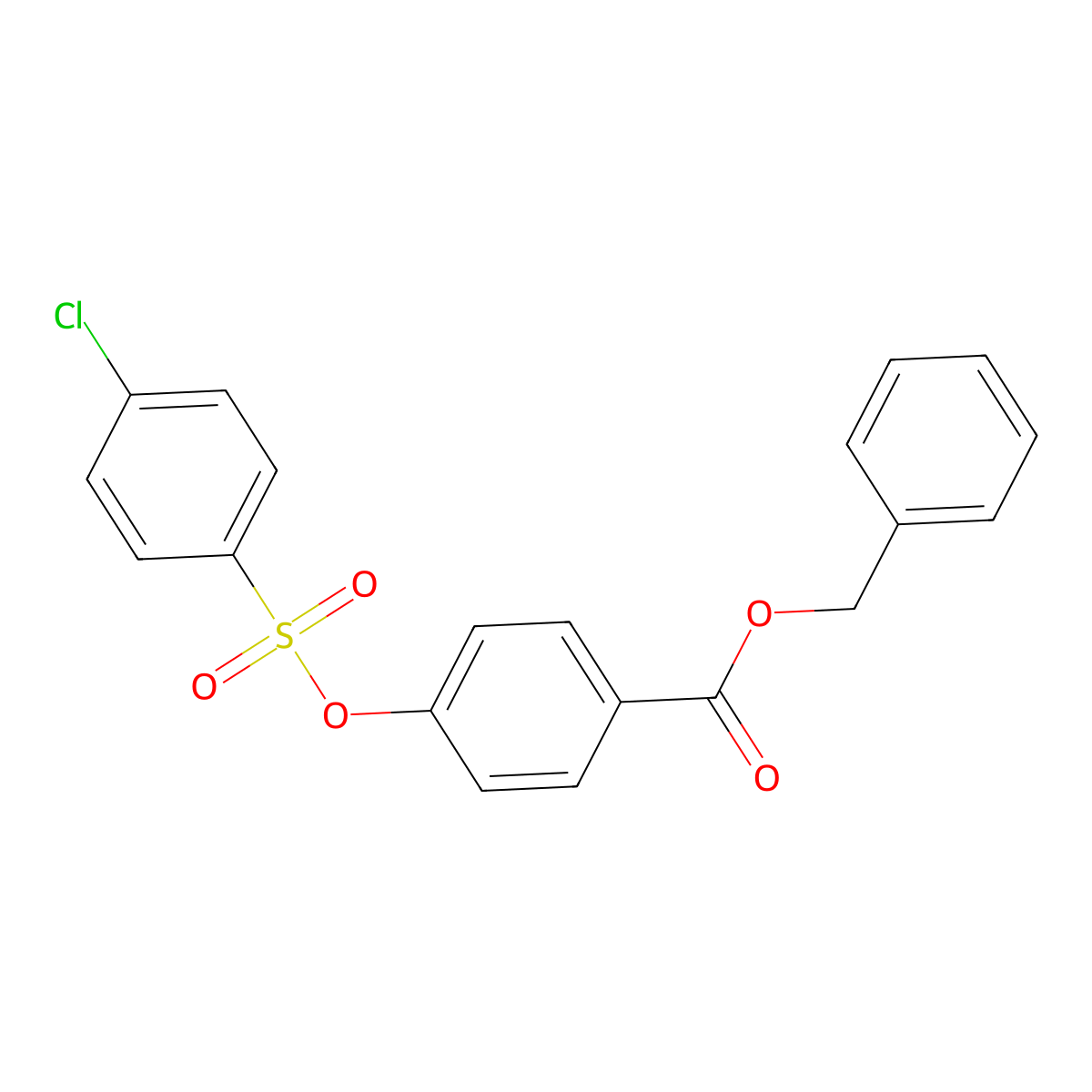 Benzyl 4-[(4-chlorobenzenesulfonyl)oxy]benzoate molecular structure, CAS 433942-18-8