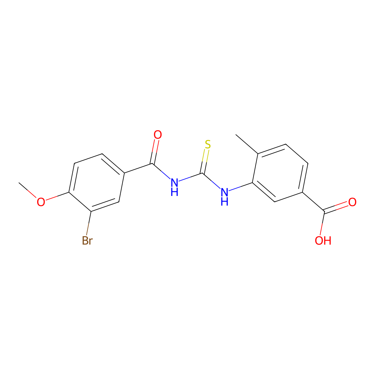 3-({[(3-Bromo-4-methoxyphenyl)carbonyl]carbamothioyl}amino)-4-methylbenzoic acid molecular structure, CAS 433942-46-2