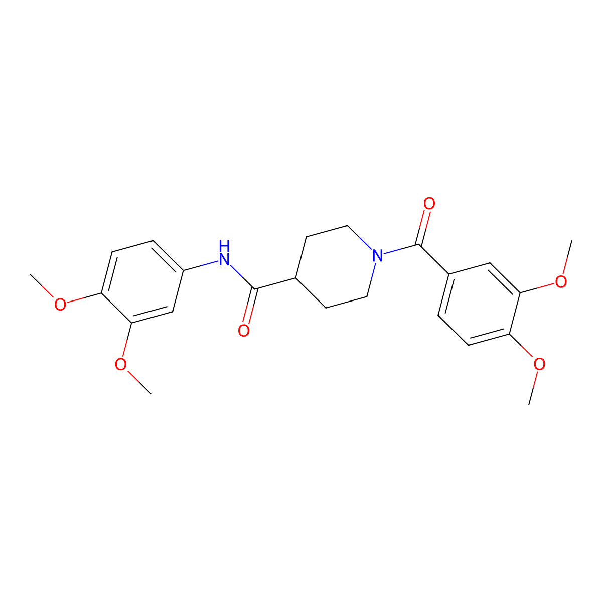 1-(3,4-dimethoxybenzoyl)-N-(3,4-dimethoxyphenyl)piperidine-4-carboxamide molecular structure, CAS 433942-49-5