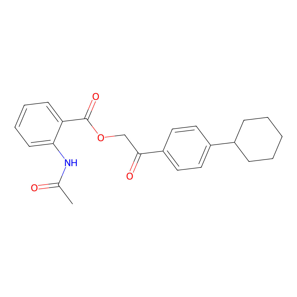 2-(4-Cyclohexylphenyl)-2-oxoethyl 2-(acetylamino)benzoate molecular structure, CAS 433942-51-9