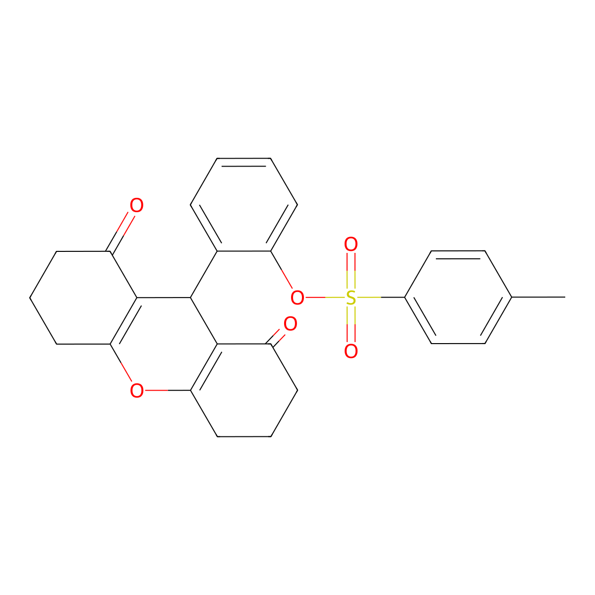 2-(1,8-dioxo-2,3,4,5,6,7,8,9-octahydro-1H-xanthen-9-yl)phenyl 4-methylbenzenesulfonate molecular structure, CAS 433942-59-7