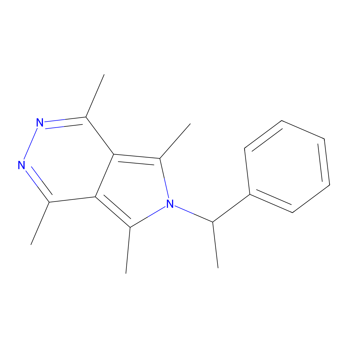 1,4,5,7-Tetramethyl-6-(1-phenylethyl)pyrrolo[3,4-d]pyridazine molecular structure, CAS 433942-67-7