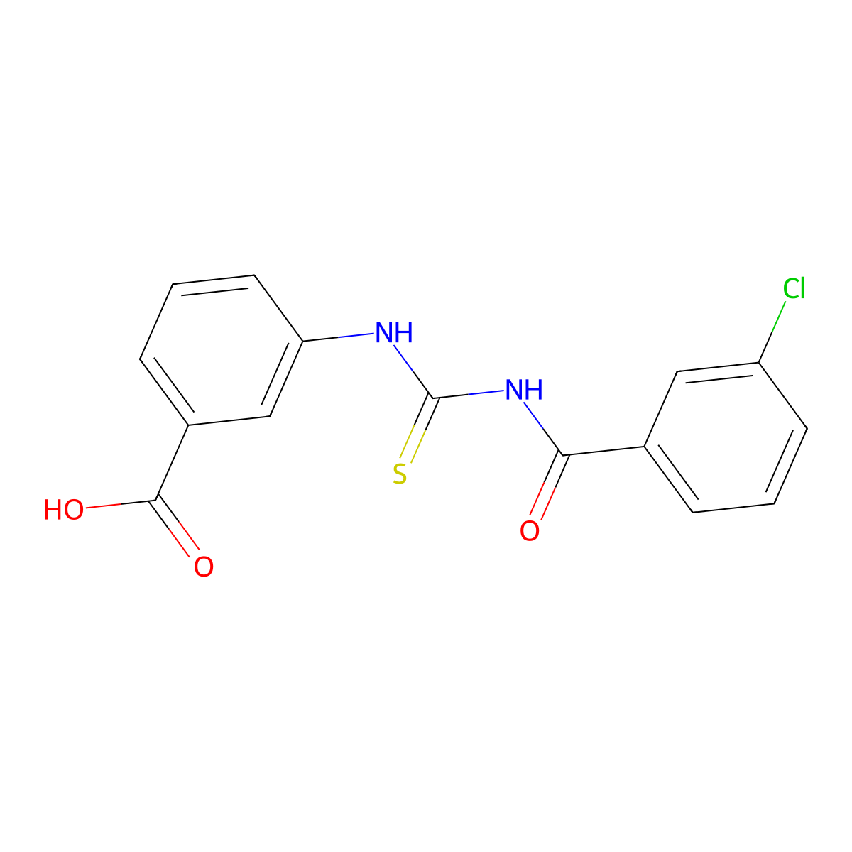3-[(3-Chlorobenzoyl)carbamothioylamino]benzoic acid molecular structure, CAS 433942-71-3