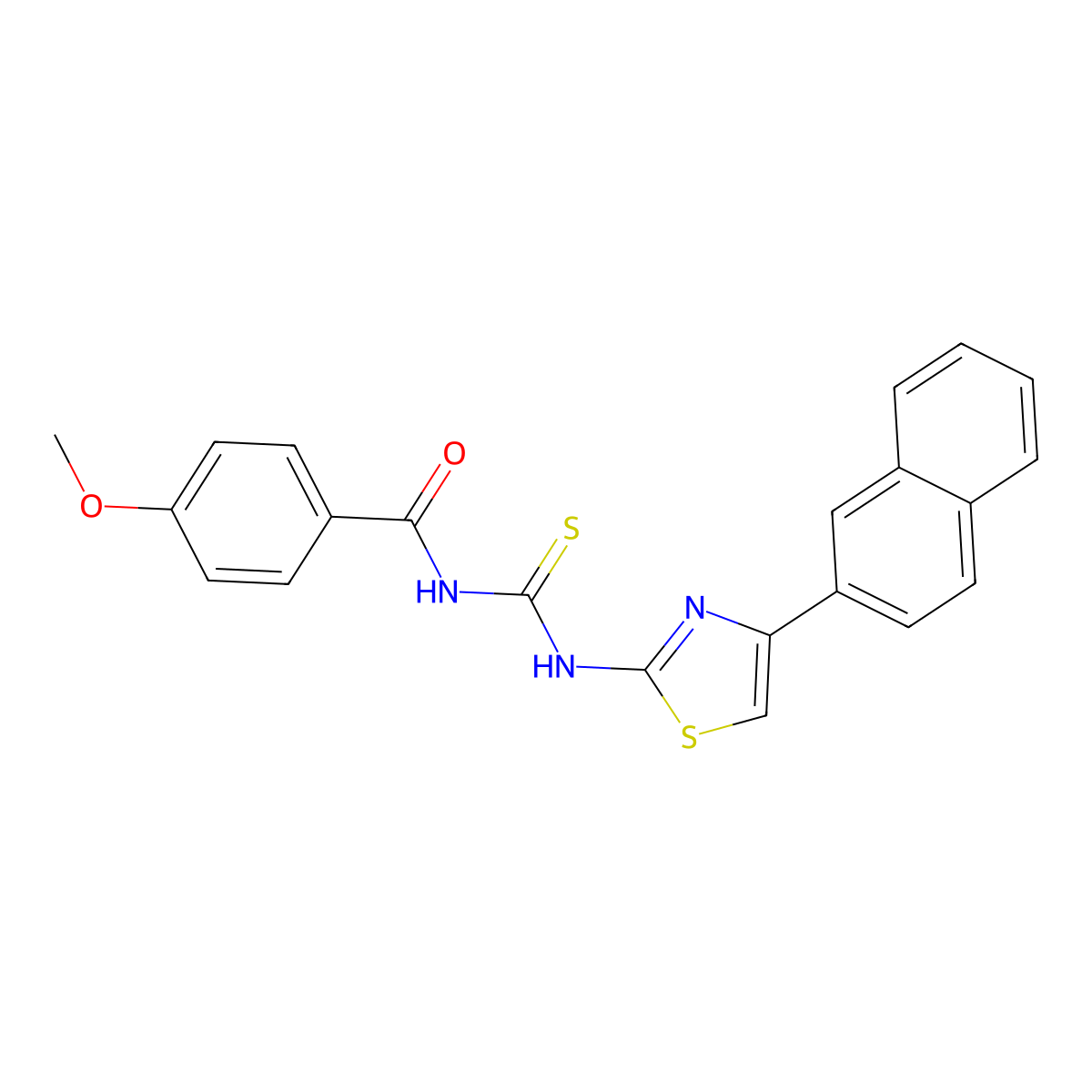 4-methoxy-N-[(4-naphthalen-2-yl-1,3-thiazol-2-yl)carbamothioyl]benzamide molecular structure, CAS 433942-73-5