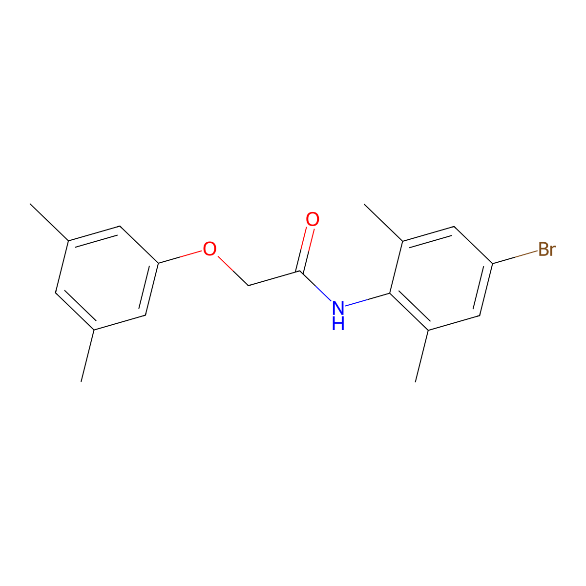 N-(4-bromo-2,6-dimethylphenyl)-2-(3,5-dimethylphenoxy)acetamide molecular structure, CAS 433942-75-7