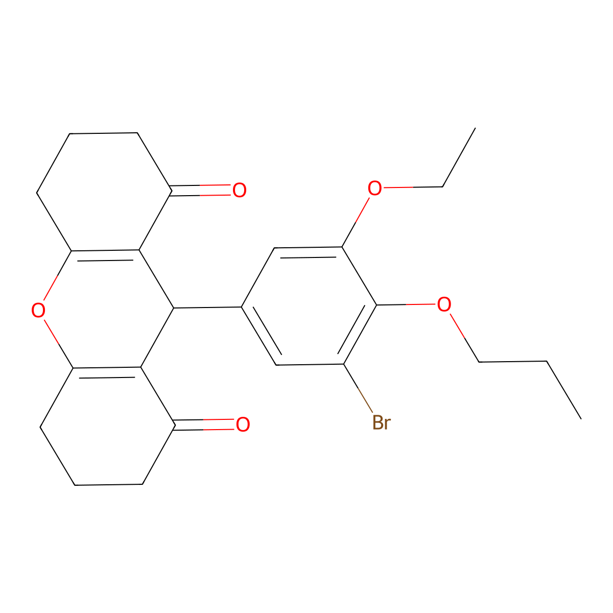 9-(3-bromo-5-ethoxy-4-propoxyphenyl)-3,4,5,6,7,9-hexahydro-2H-xanthene-1,8-dione molecular structure, CAS 433942-90-6