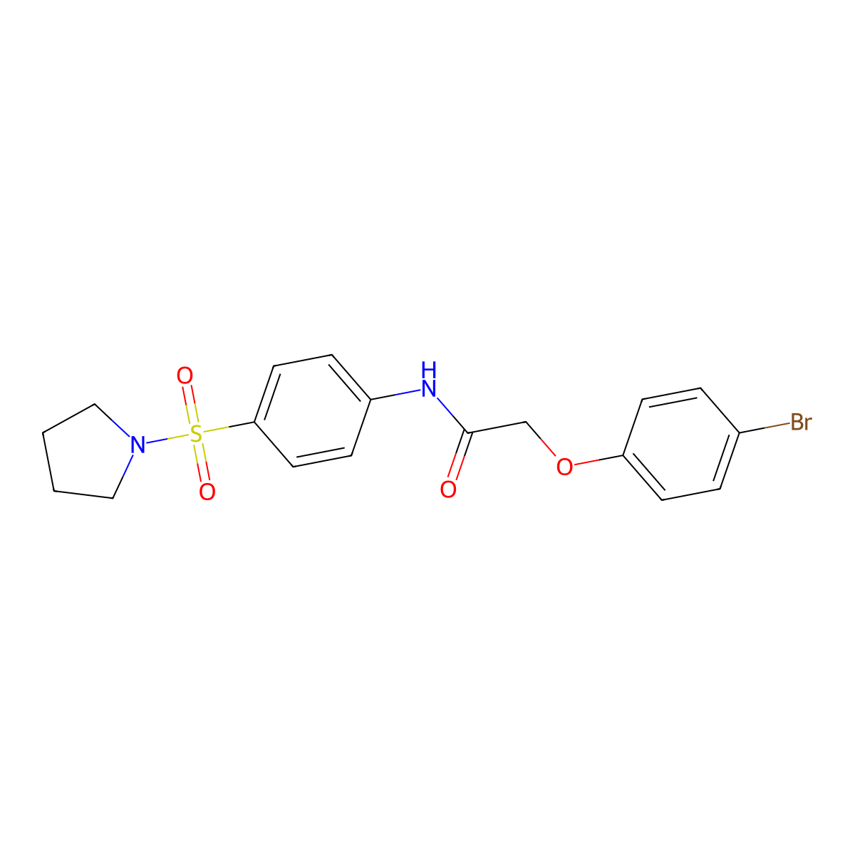 2-(4-bromophenoxy)-N-[4-(pyrrolidin-1-ylsulfonyl)phenyl]acetamide molecular structure, CAS 433942-98-4