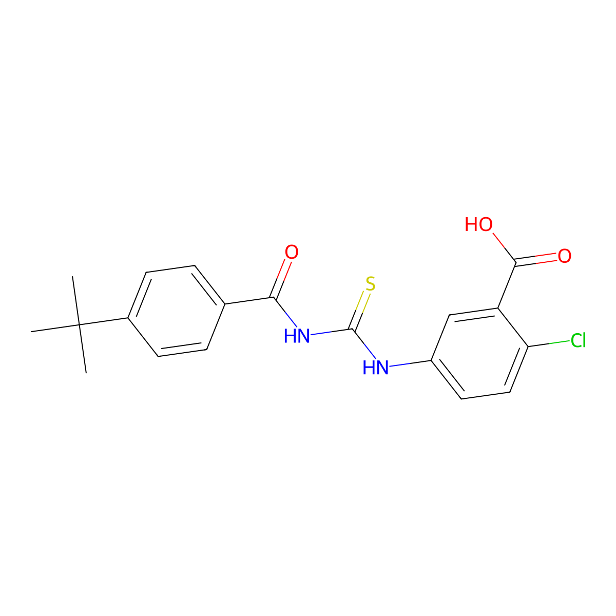 5-[(4-Tert-butylbenzoyl)carbamothioylamino]-2-chlorobenzoic acid molecular structure, CAS 433942-99-5