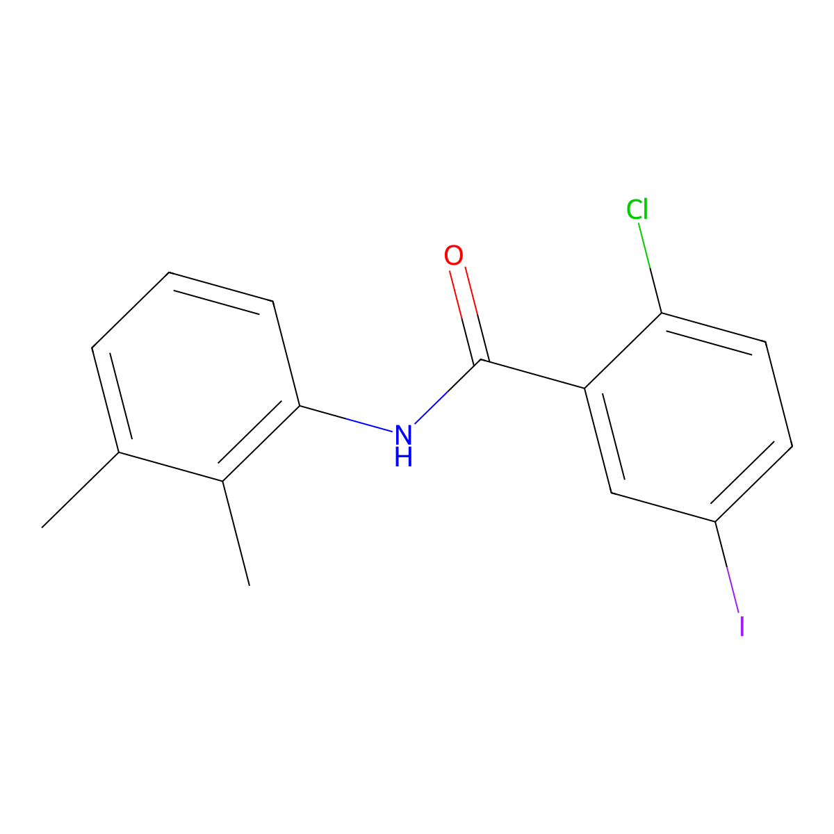 2-chloro-N-(2,3-dimethylphenyl)-5-iodobenzamide molecular structure, CAS 433943-06-7