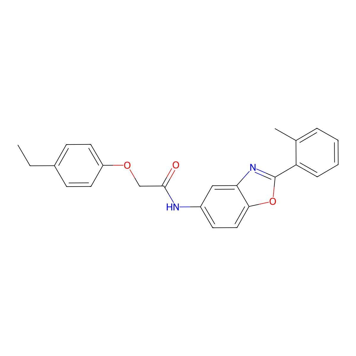 2-(4-ethylphenoxy)-N-[2-(2-methylphenyl)-1,3-benzoxazol-5-yl]acetamide molecular structure, CAS 433943-10-3