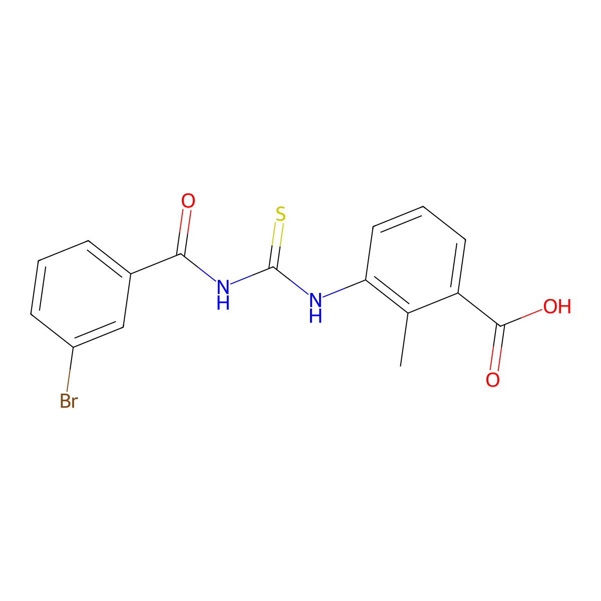 3-({[(3-Bromophenyl)carbonyl]carbamothioyl}amino)-2-methylbenzoic acid molecular structure, CAS 433943-22-7