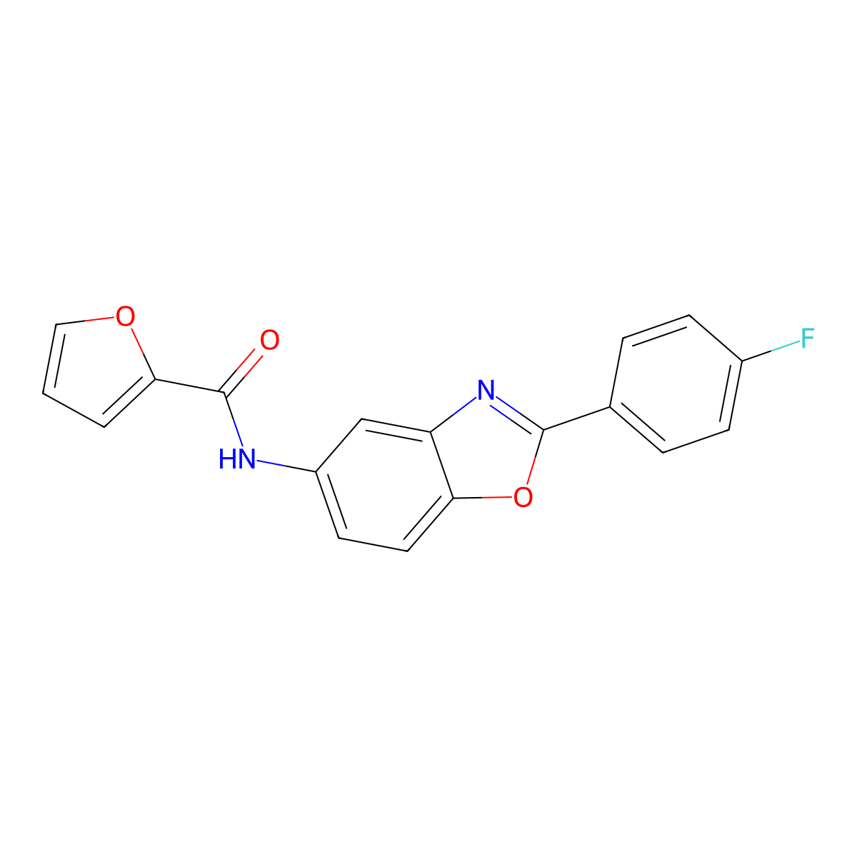 N-[2-(4-fluorophenyl)-1,3-benzoxazol-5-yl]furan-2-carboxamide molecular structure, CAS 433943-31-8