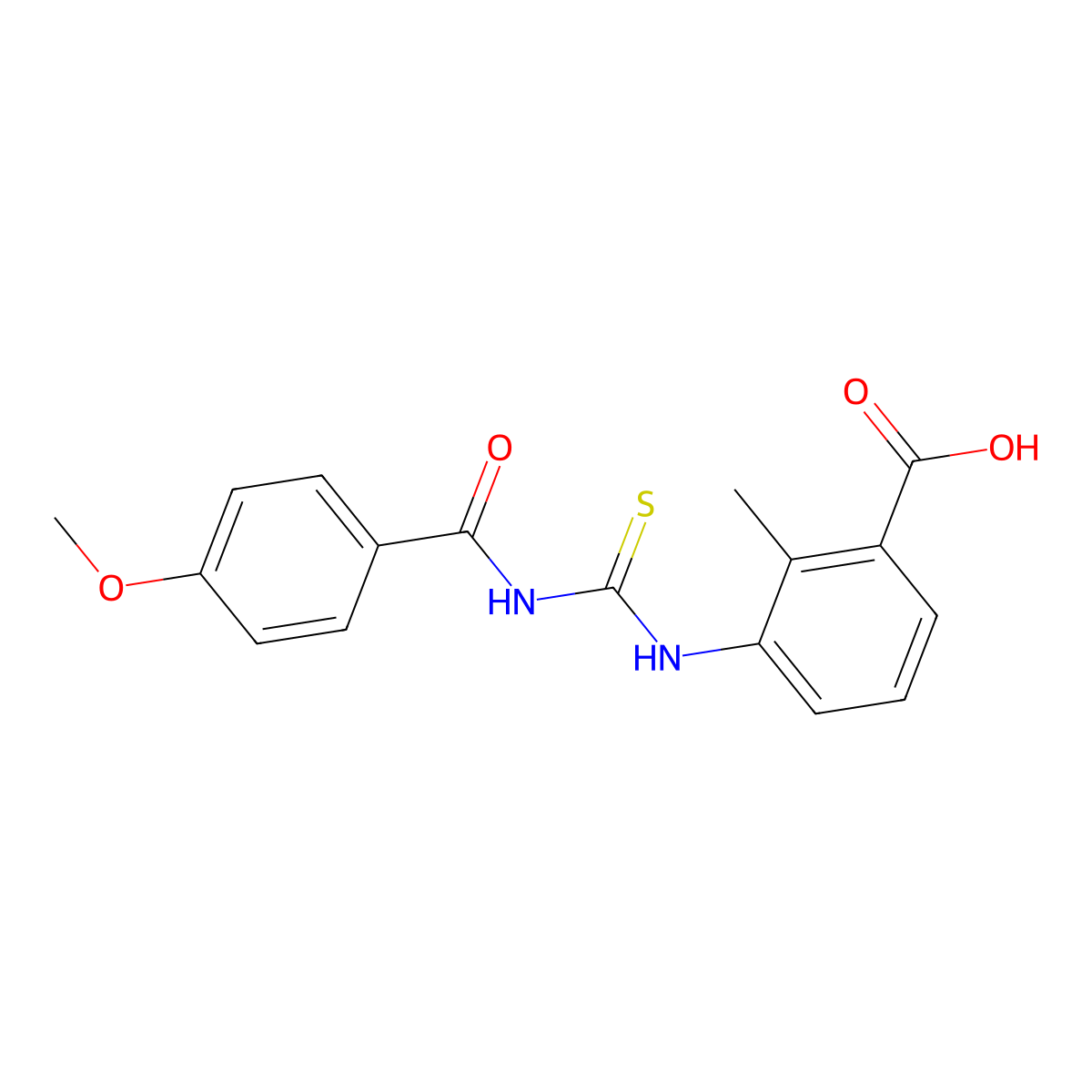 3-[(4-Methoxybenzoyl)carbamothioylamino]-2-methylbenzoic acid molecular structure, CAS 433943-36-3