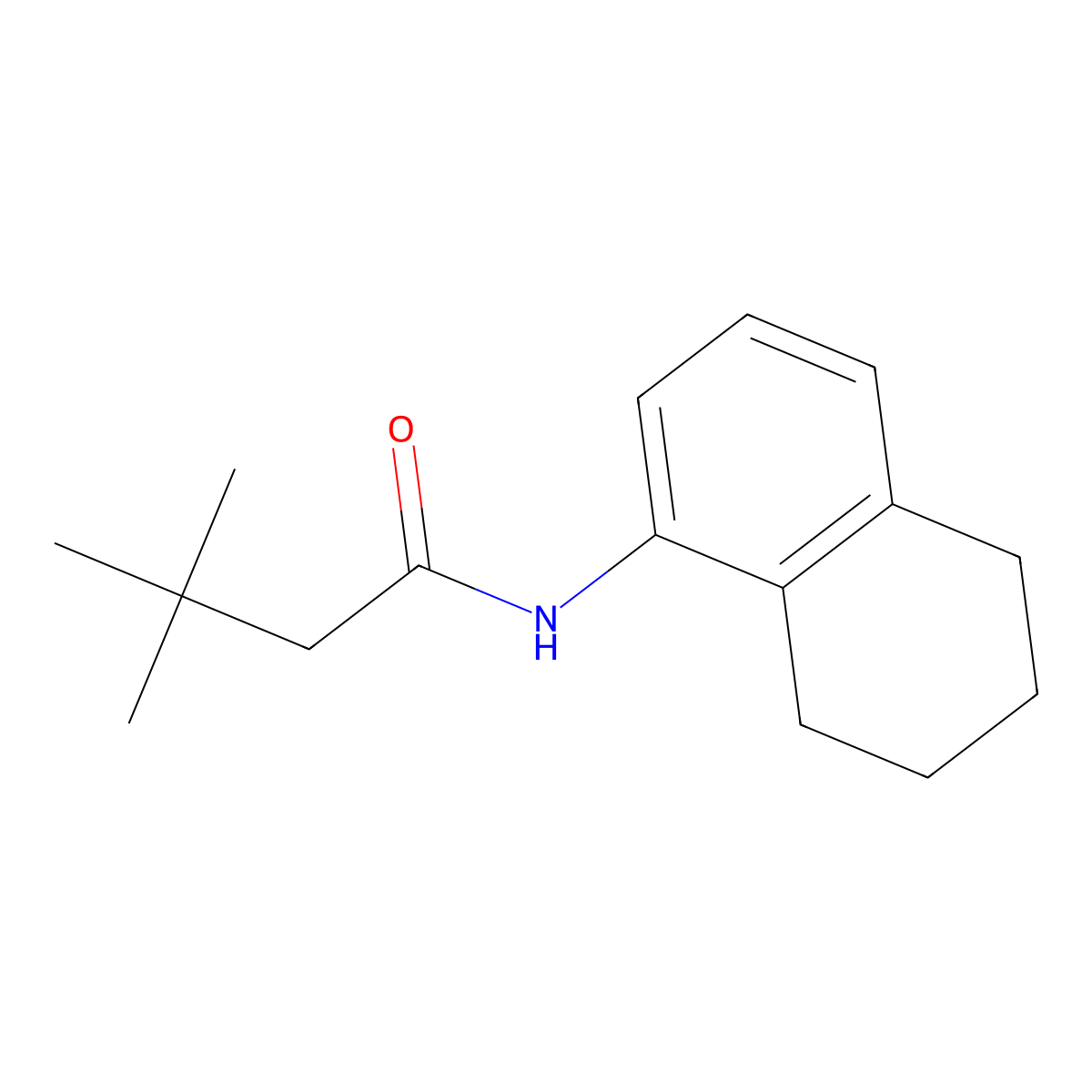 3,3-dimethyl-N-(5,6,7,8-tetrahydronaphthalen-1-yl)butanamide molecular structure, CAS 433943-40-9
