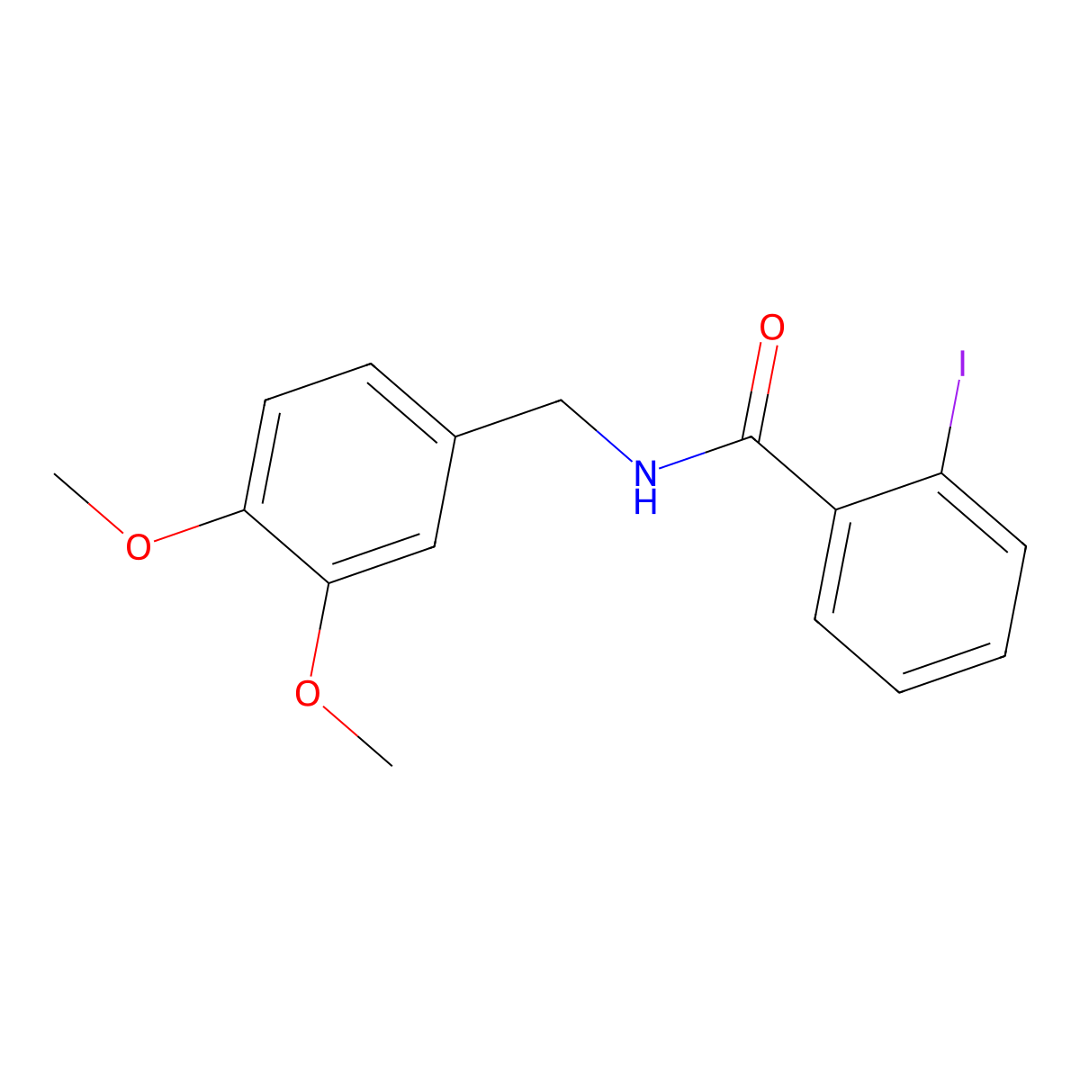 N-[(3,4-dimethoxyphenyl)methyl]-2-iodobenzamide molecular structure, CAS 433943-43-2
