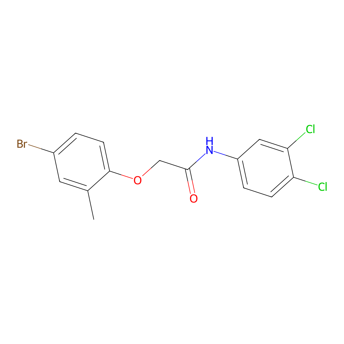 2-(4-bromo-2-methylphenoxy)-N-(3,4-dichlorophenyl)acetamide molecular structure, CAS 433943-45-4