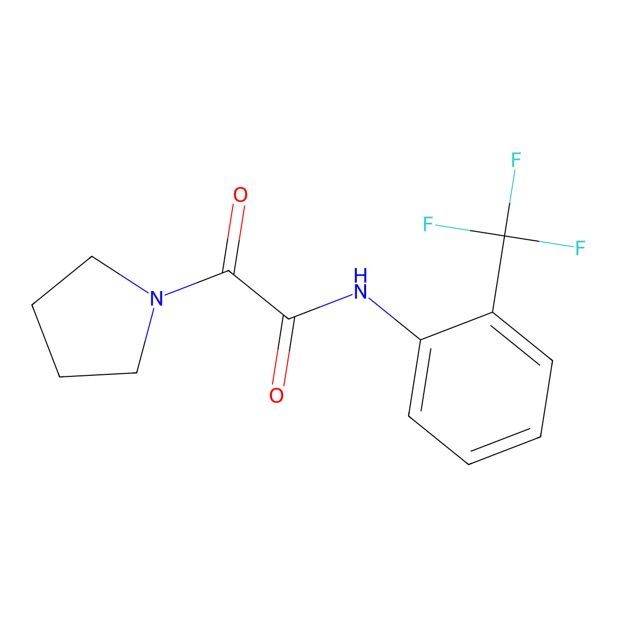 2-oxo-2-pyrrolidin-1-yl-N-[2-(trifluoromethyl)phenyl]acetamide molecular structure, CAS 433943-57-8