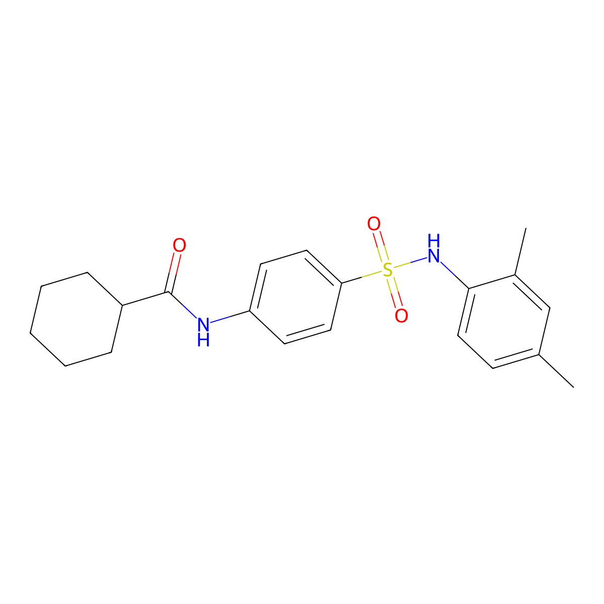 N-[4-[(2,4-dimethylphenyl)sulfamoyl]phenyl]cyclohexanecarboxamide molecular structure, CAS 433943-71-6