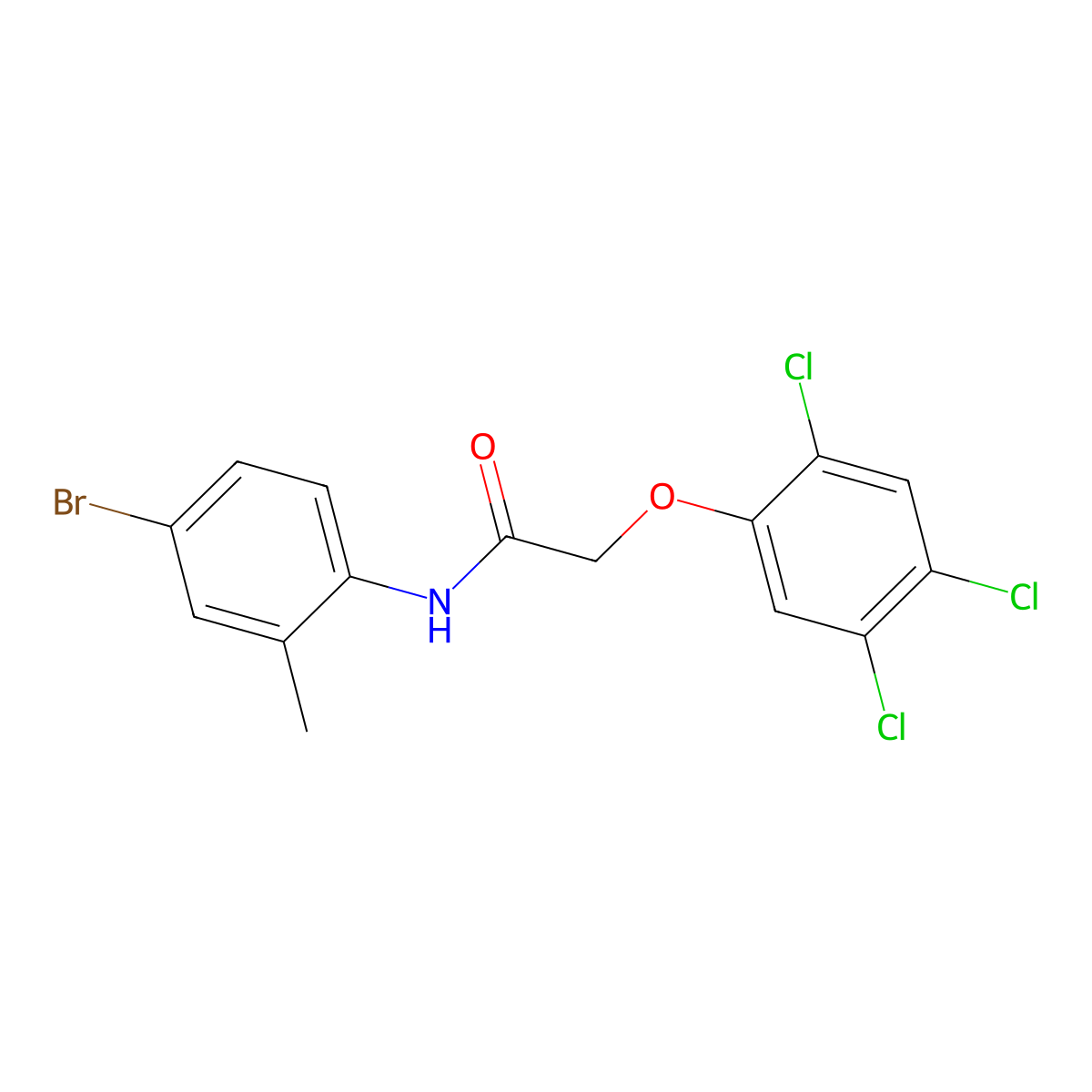N-(4-bromo-2-methylphenyl)-2-(2,4,5-trichlorophenoxy)acetamide molecular structure, CAS 433943-83-0