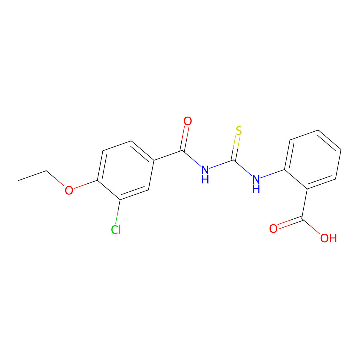 2-({[(3-Chloro-4-ethoxyphenyl)carbonyl]carbamothioyl}amino)benzoic acid molecular structure, CAS 433943-85-2