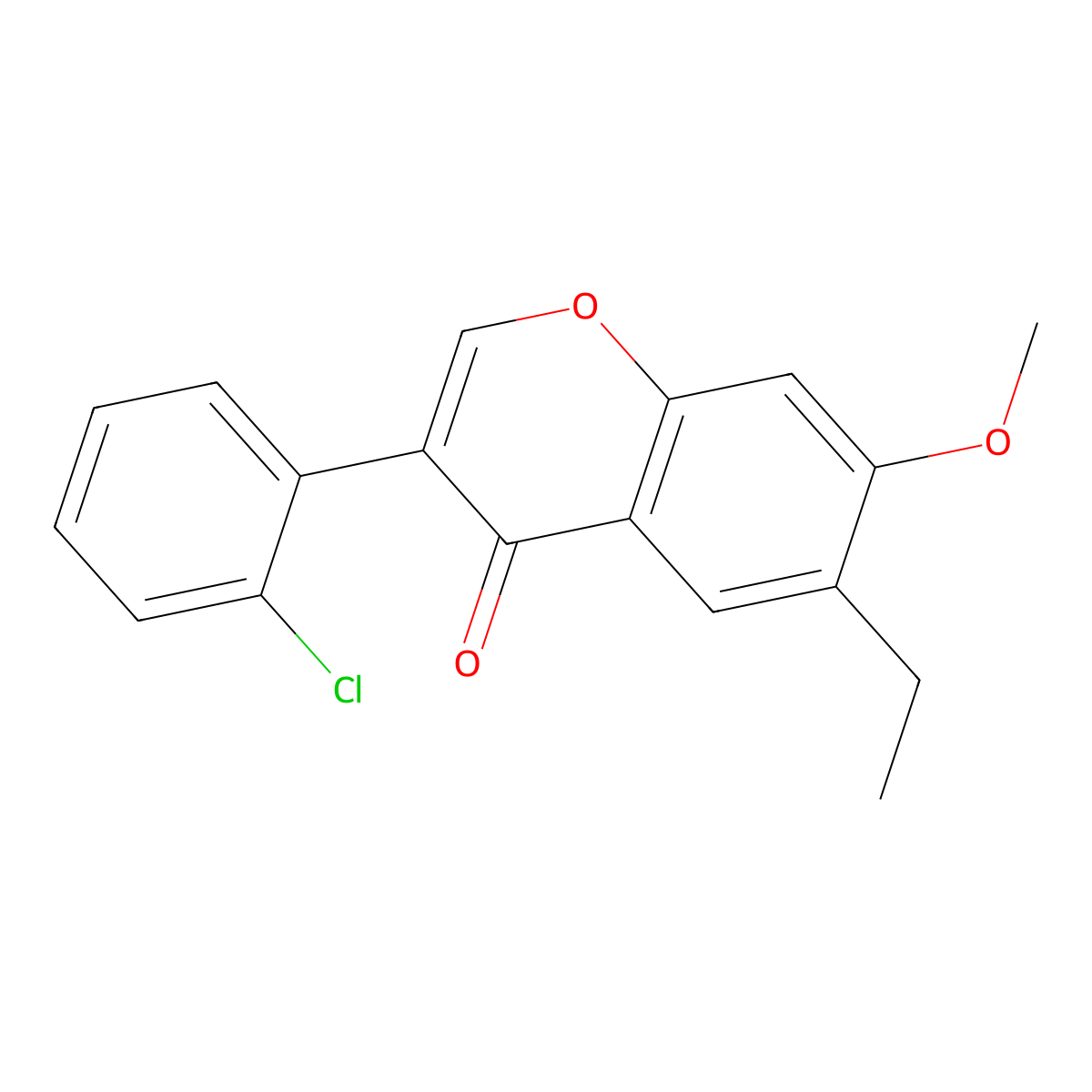 3-(2-Chlorophenyl)-6-ethyl-7-methoxychromen-4-one molecular structure, CAS 433943-90-9