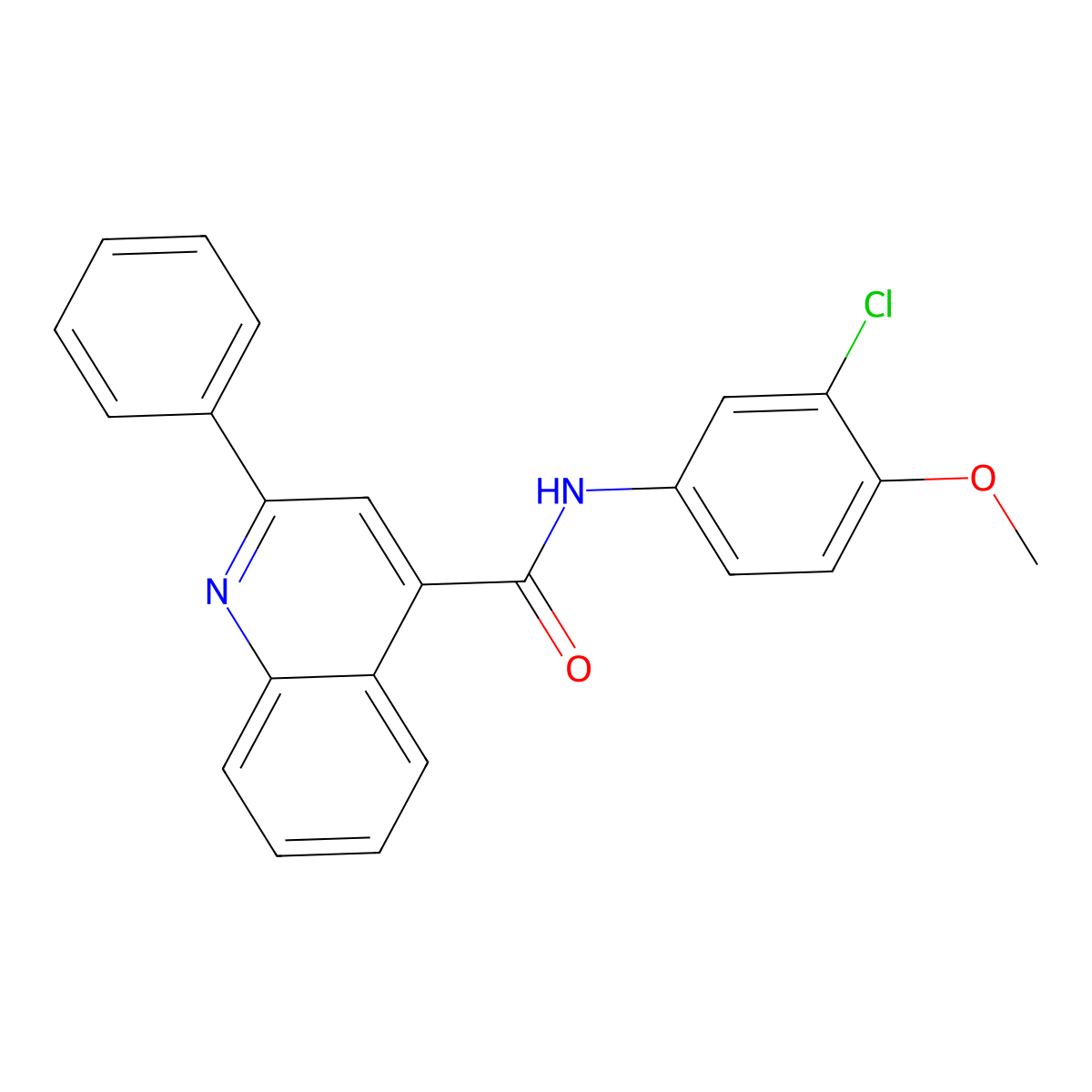 N-(3-chloro-4-methoxyphenyl)-2-phenylquinoline-4-carboxamide molecular structure, CAS 433944-13-9