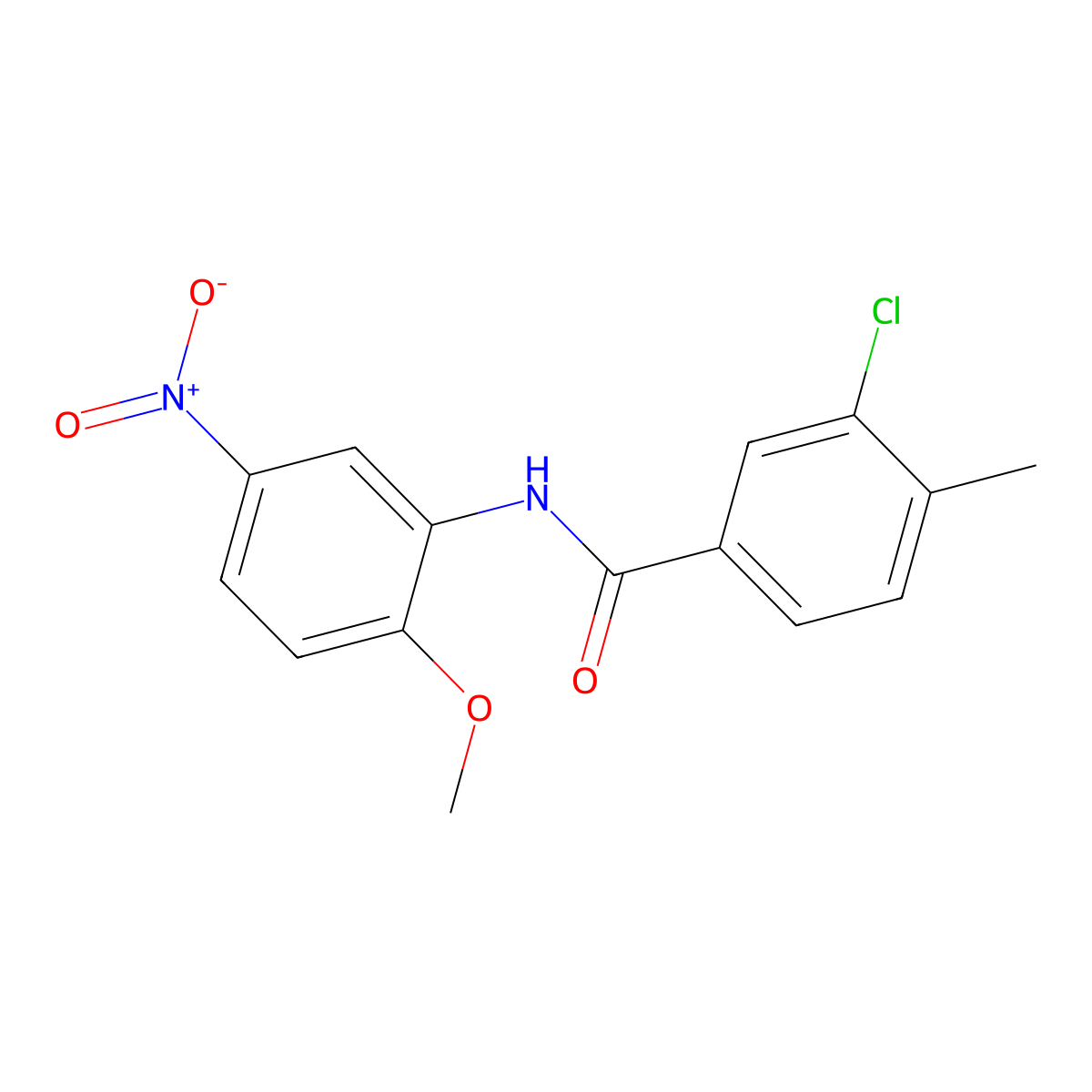 3-chloro-N-(2-methoxy-5-nitrophenyl)-4-methylbenzamide molecular structure, CAS 433944-31-1