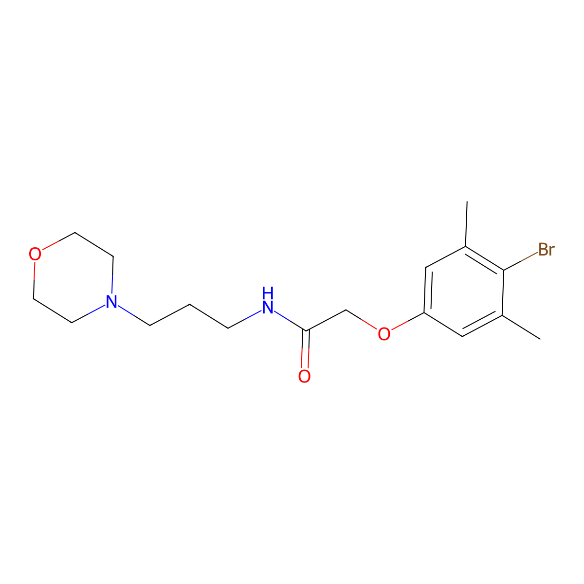 2-(4-bromo-3,5-dimethylphenoxy)-N-(3-morpholin-4-ylpropyl)acetamide molecular structure, CAS 433944-42-4
