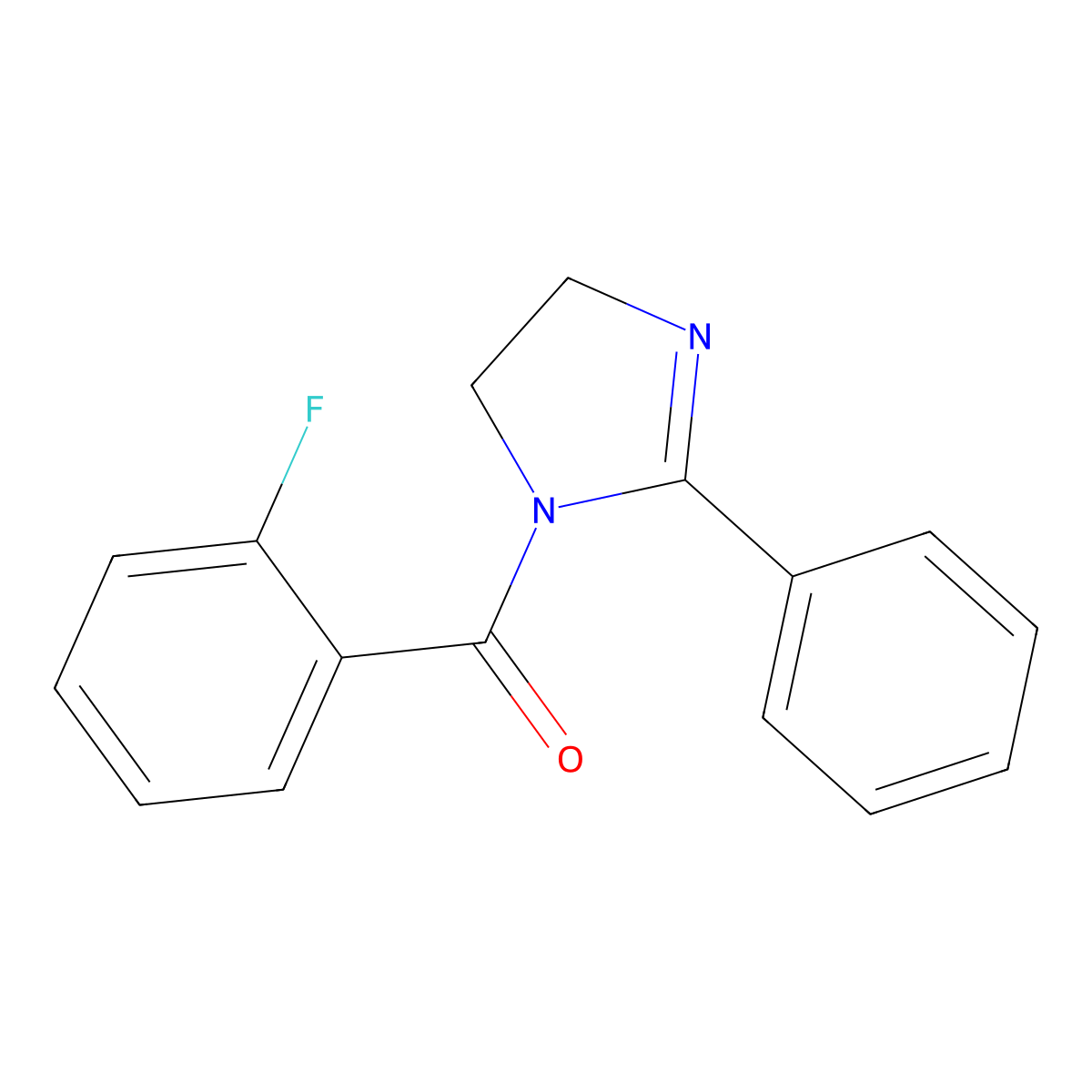 (2-fluorophenyl)(2-phenyl-4,5-dihydro-1H-imidazol-1-yl)methanone molecular structure, CAS 433944-45-7