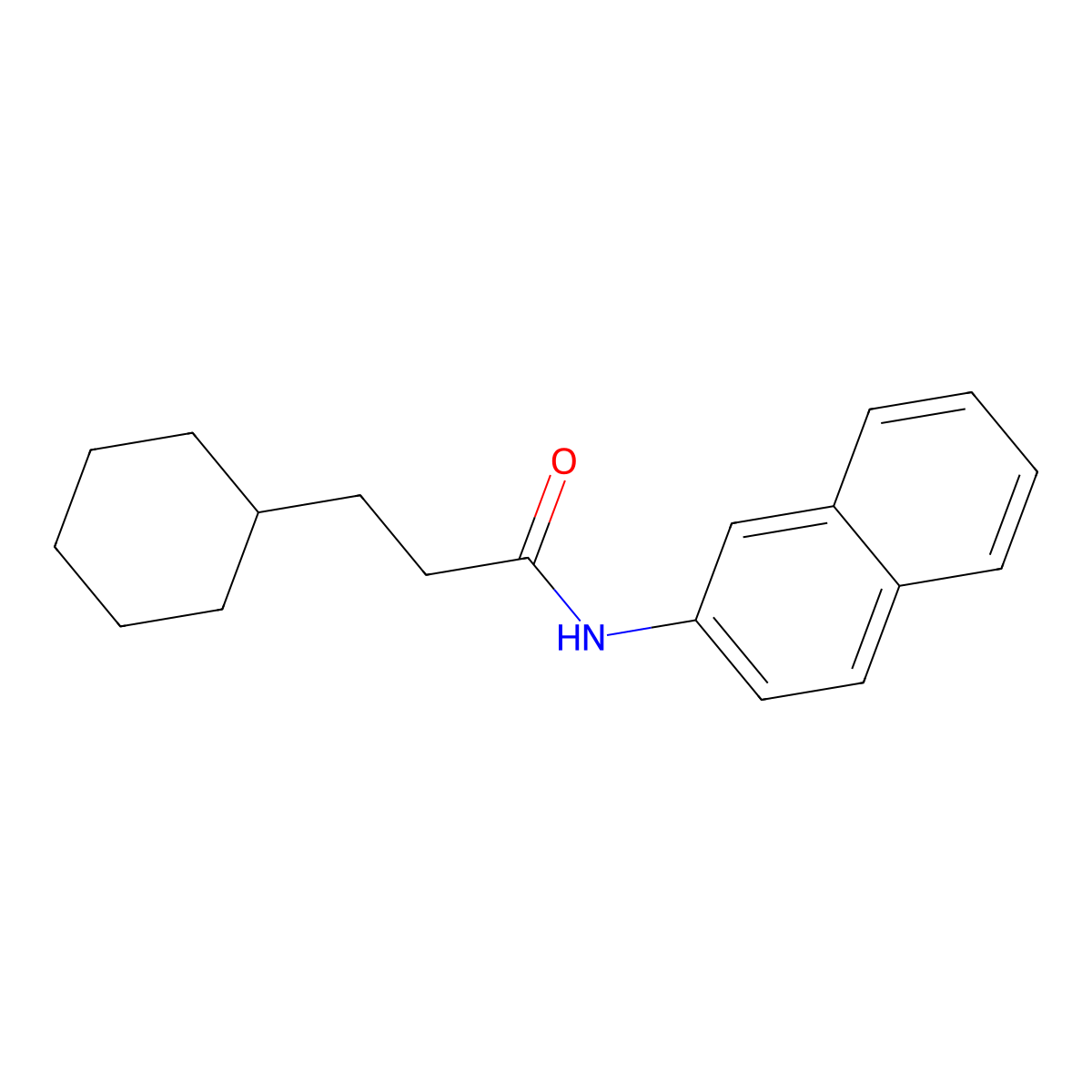 3-cyclohexyl-N-naphthalen-2-ylpropanamide molecular structure, CAS 433944-48-0