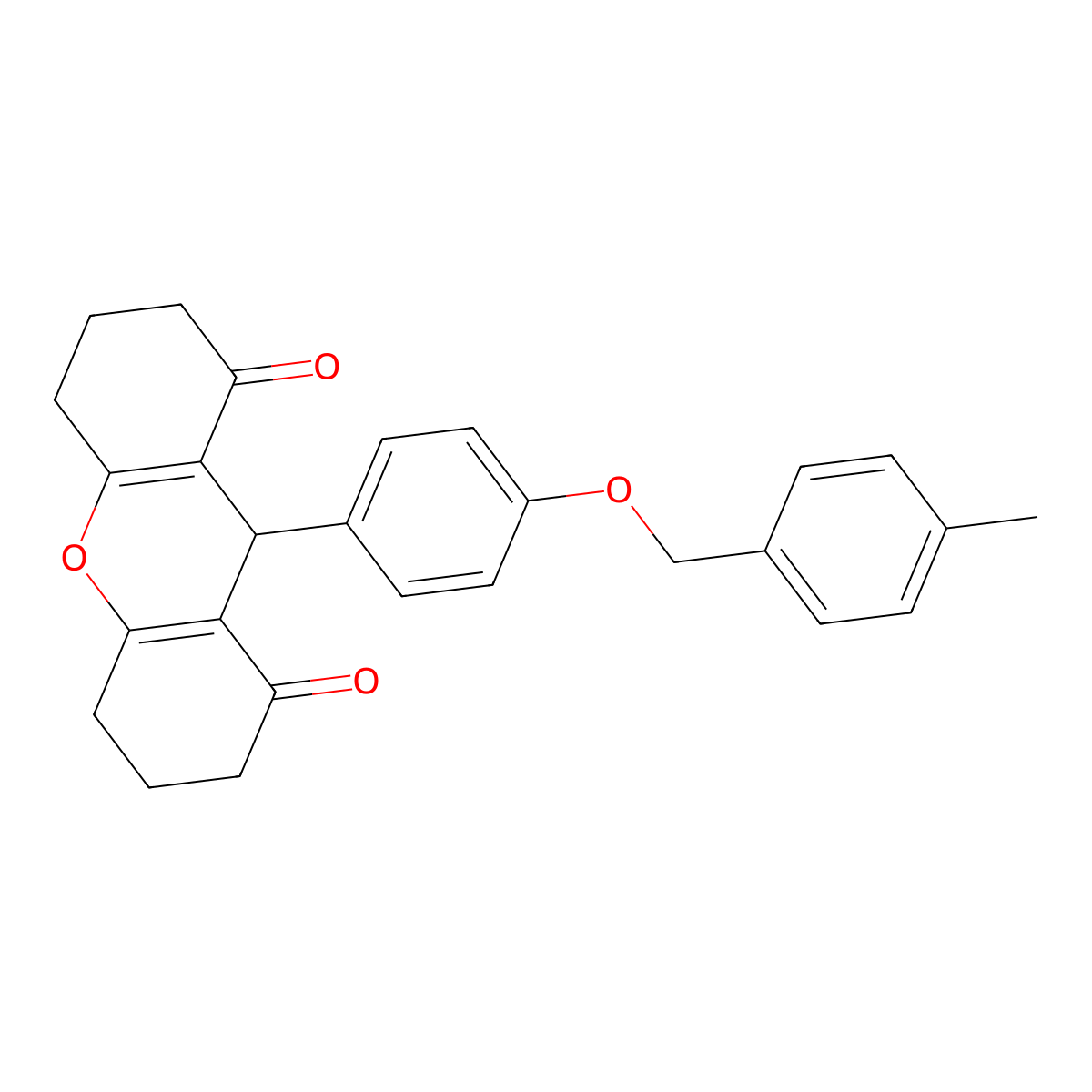 9-[4-[(4-methylphenyl)methoxy]phenyl]-3,4,5,6,7,9-hexahydro-2H-xanthene-1,8-dione molecular structure, CAS 433944-57-1