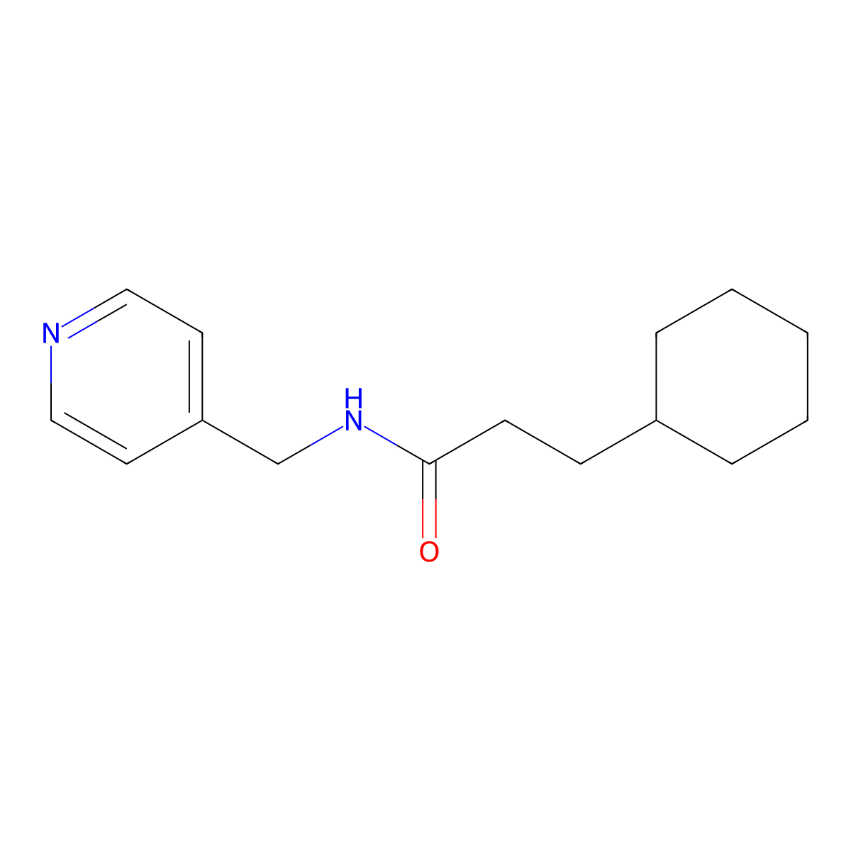 3-cyclohexyl-N-(pyridin-4-ylmethyl)propanamide molecular structure, CAS 433944-89-9