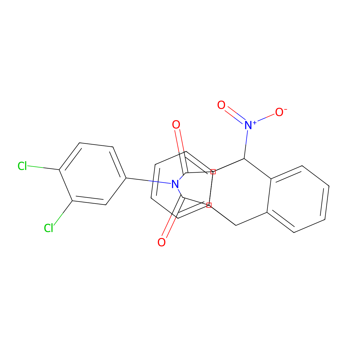 17-(3,4-Dichlorophenyl)-1-[hydroxy(oxido)amino]-17-azapentacyclo[6.6.5.0~2,7~.0~9,14~.0~15,19~]nonadeca-2,4,6,9,11,13-hexaene-16,18-dione molecular structure, CAS 433944-91-3