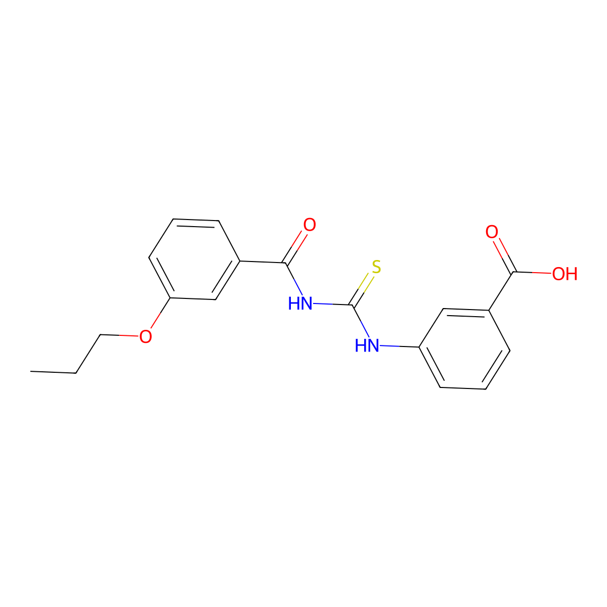 3-({[(3-Propoxyphenyl)carbonyl]carbamothioyl}amino)benzoic acid molecular structure, CAS 433944-97-9